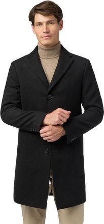 Generic Classic Wool Overcoat, Black, Slim Fit, Formal Winter Style, Covert Mod Coat, 100% Pure Wool (UK, Numeric, 44, Regular, Regular, Black)