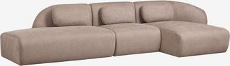 Sklum Sof&aacute; Modular Chaise Longue Derecho De 3 Piezas Con Div&aacute;n Izquierdo En Chenilla Coquette Sklum