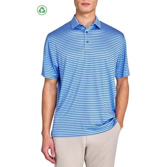 ConStruct Regular Fit Stripes Recycled Performance Golf Polo in Lt Blue at Nordstrom, Size Xxx-Large