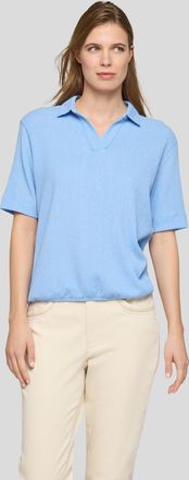 Rabe Poloshirt RABE, Damen, Gr. 36, ozean, Jersey, Obermaterial: 80% Polyester, 17% Viskose, 3% Elasthan, unifarben, normal h&uuml;ftbedeckend, V-Ausschnitt, Sh