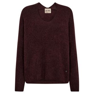 Mos Mosh MMThora V-Neck Knit - Dames - Ronde hals truien - Bruin - M - Truien & Vesten