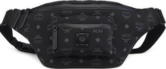MCM Fursten Belt Bag in Monogram Nylon in Black at Nordstrom