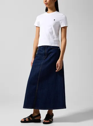 Ami Womens Denim midi skirt
