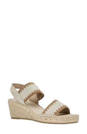 Andr&eacute; Assous Ava Ankle Strap Espadrille Wedge in Bone at Nordstrom, Size 10