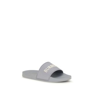 Burberry Logo Rubber Slide - Gray