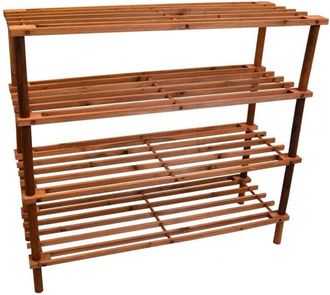 Trade Shop Trade Shop - Zapatos Zapatos 4 Estantes De Madera Plano Estante Repollo Ahorro Casa