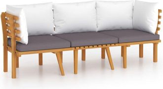 vidaXL Muebles De Jard&iacute;n 3 Piezas Con Cojines Madera Maciza De Acacia Vidaxl