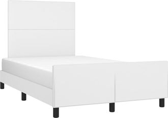 vidaXL Vidaxl - Estructura De Cama Sin Colch&oacute;n Cuero Sint&eacute;tico Blanco 120x200cm