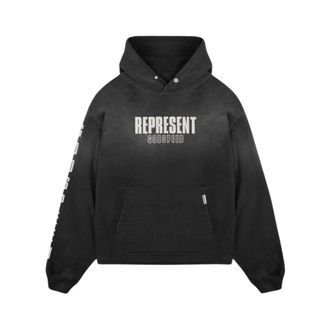 Represent Represent - Hoodie met gebarsten print - Heren - Sweatshirts & Hoodies - Grijs - Maat: XL Katoen