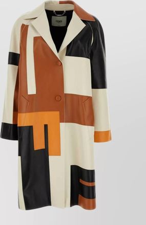 Fendi geometric pattern nappa leather overcoat