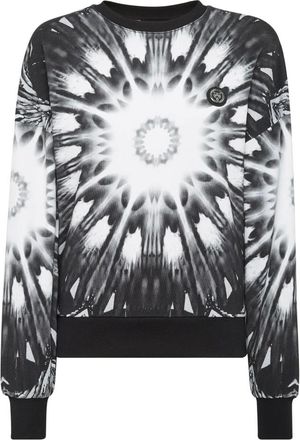 Plein Sport Hoodies & sweatvesten, Dames, Zwart, XS, Katoen, Optical Flower