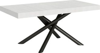 Itamoby Mesa extensible 90x200/304 cm efecto madera fresno blanco, hierro