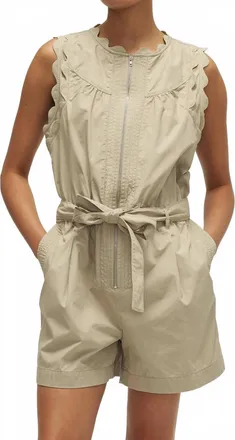 M&eacute;lissa Nepton Amor Zip Front Romper In Light Sage
