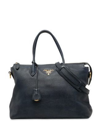 Prada 2000-2025 Vitello Daino Zip Top satchel - Blu