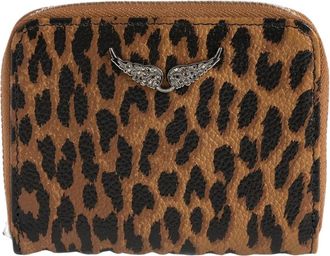 Zadig&Voltaire Mini ZV Grained Leather Leo - Dames - Portefeuilles - Bruin - ONE Size - Katoen - Accessoires