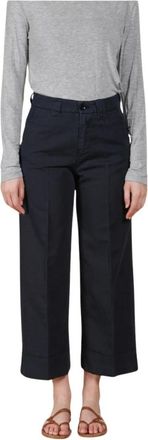 Mason's New York Studio Cropped - Dames - Vrijetijds broeken - Blauw - 2XS - Katoen - Broeken