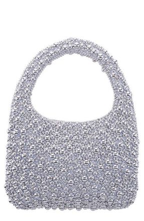 Nina Zariah Bubble Bead Top Handle Bag in Silver at Nordstrom