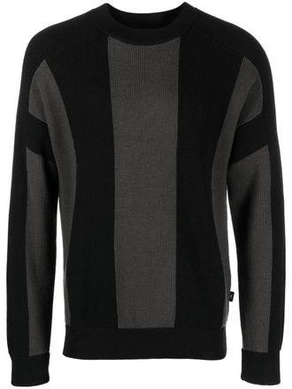 Emporio Armani chunky-knit striped jumper - Black