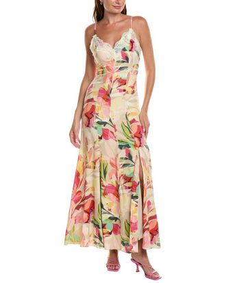 Hutch Baldwin Linen-Blend Gown