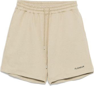 Flaneur Shorts con logo gommato - Toni neutri