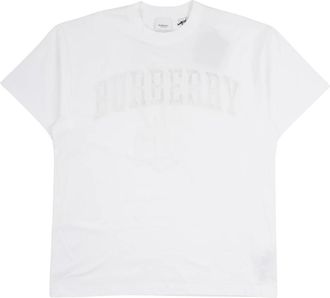 Burberry Lace Logo T-Shirt - Dames - T-shirts - Wit - 2XS - Katoen - Tops