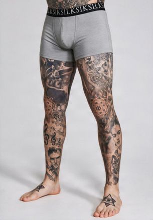 Siksilk Mens Black and White and Grey Marl and Burgundy and Navy Pack of 5 Boxer Shorts XXL