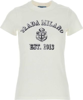 Prada White Cotton T Shirt