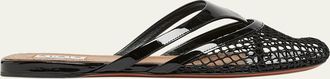 Alaia Net Leather Thong Mules