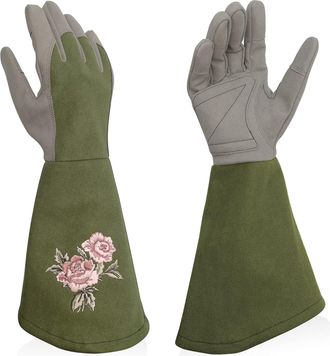OEM Guantes De Jardiner&iacute;a Para Mujer - Piel Sint&eacute;tica - Protecci&oacute;n Total Contra Espinas - Guantes De Trabajo Largos Resistentes A Pinchazos - Para Jardine