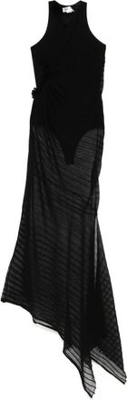 Victoria Beckham Abito lungo a coste - Nero