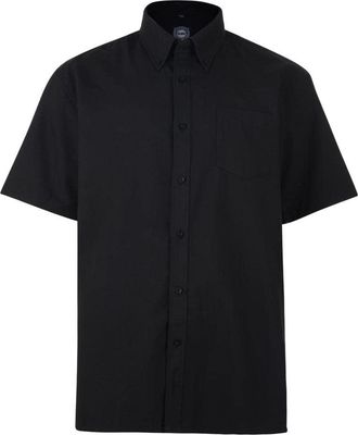 KAM Short Sleeve Shirt for Men Plain Casual Office Wedding Business Basic Button Up Black 7XL