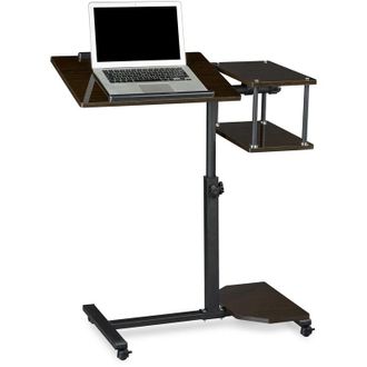 Relaxdays Tavolino per Pc, Supporto Computer Portatile, Mobile Grande, hlp 100x77x40 cm, 4 Ruote con Freno, Nero - Relaxdays