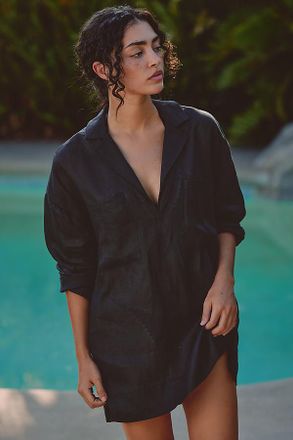 L*Space Oasis Linen Long-Sleeve Tunic