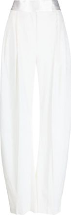 The Attico silk tapered trousers - women - Virgin Wool/Spandex/Elastane/Silk/Cupro/Cotton - 36 - Neutrals