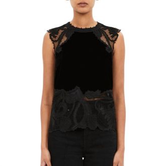 Ulla Johnson Kassandra Embroidered Top In Noir