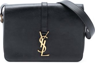 Saint Laurent Pre-owned Womens Medium Leather Monogram Universite Bag - Black - One Size