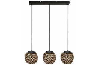 Reality Lampada Sospensione Boho 3 Luci Bamb&ugrave; Nero E27 Elaine
