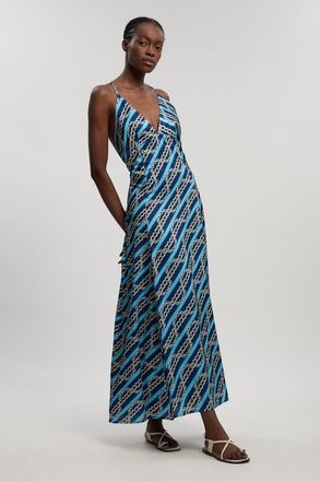 Karen Millen Chain Print Maxi Dress in Multi at Nordstrom, Size 10