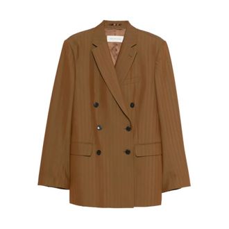 Dries Van Noten Blazers, female, Brown, Size: XL Bafya Jacket