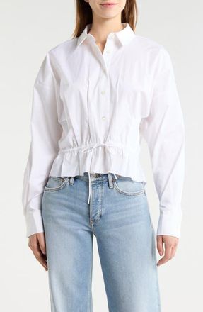 Staud Primrose Button-Up Shirt in White at Nordstrom, Size X-Large