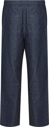 Prada Mens Straight-Leg Jeans Blue Cotton