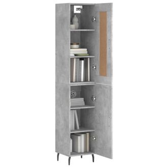 Berkfield Home Highboard Concrete Grey 34.5x34x180 cm Engineered Wood