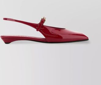 Prada patent leather slingback ballerina shoes