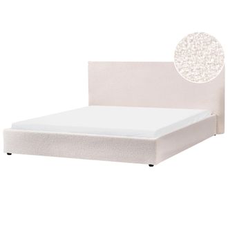 Beliani Cama De Agua Moderna De Boucl&eacute; Blanco Crema 180 X 200 Cm Tradicional Vaucluse