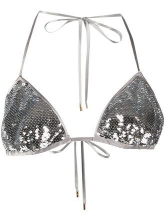 Tom Ford Bralette con paillettes - Argento