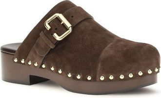 Chlo&eacute; Womens Brown Calf Leather Bos Taurus Clogs Shoe