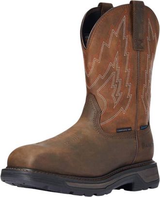Ariat Mens Big Rig Waterproof Composite Toe Work Boot In Dark Brown