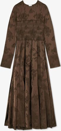 Ganni Brown Dress in Satin - Size 10/12 Acetate