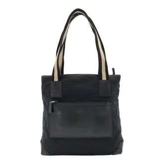 Gucci Beige Black White Gg Canvas Shoulder Bag Tote Bag (Pre-Owned)