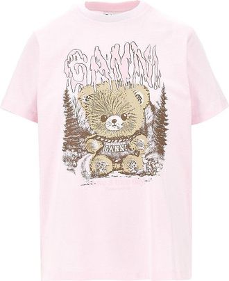 Ganni Forest Teddy print T-shirt Woman XS